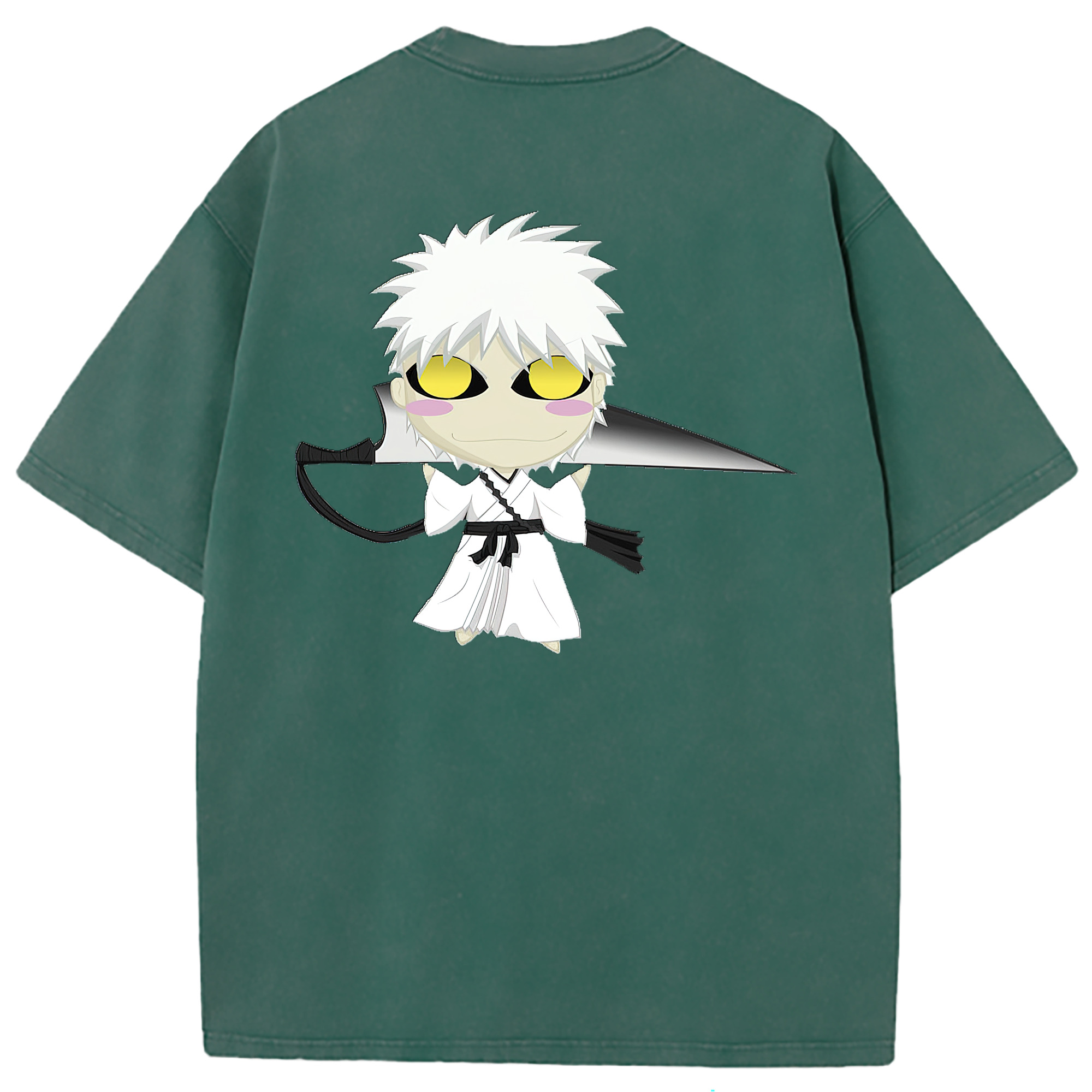 （画像用） ブリーチ 黒崎一護（くろさき いちご）BLEACH Kurosaki Ichigo 綿100% ヴィンテージ風 半袖Tシャツ（背面プリント）
